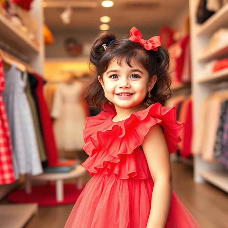 Depois - Vestido vermelho infantil