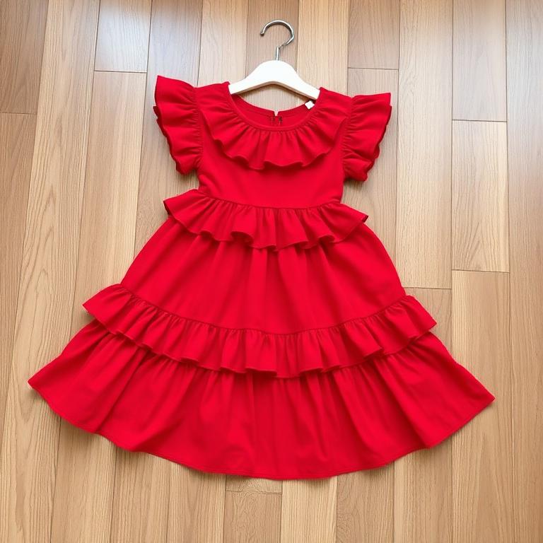 Antes - Vestido vermelho infantil
