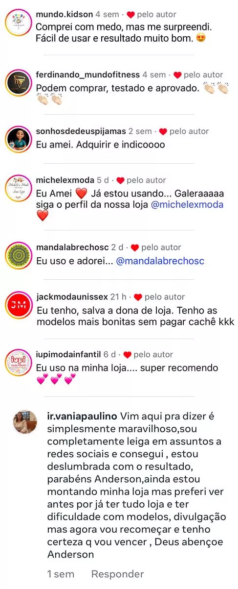Comentários reais de lojistas